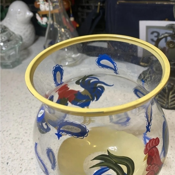 Lenox Morning Sunshine Rooster Hand Painted Glass VASE - Picture 3 of 5